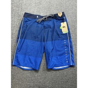 Quicksilver men's board shorts Size 30 Mid Length 20" Surf Beach High line Blue‎